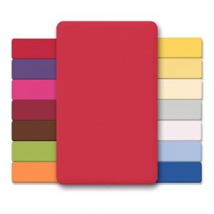 CelinaTex Lucina bébé Enfants Drap-Housse Berceau Lite Enfant Coton 3er-Set 60x120-70x140 cm Rouge Rubis