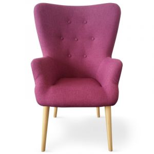 Image de LesTendances Fauteuil Scandinave en Tissu "Northwest" 104cm Violet