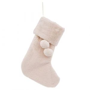 Atmosphera Cr&eacute;ateur d'int&eacute;rieur - Botte de No&euml;l Fourrure 45cm Blanc