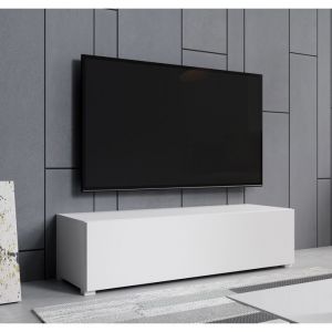 Muebles Bonitos - Meuble tv bass avec pieds 2 cm Meuble tv de salon Modèle Aitana M1 Blanc 120x30x40cm