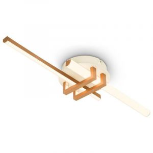 BRILONER - Plafonnier LED &agrave; lumi&egrave;re blanche chaude, profil&eacute;s d'angle, salon, chambre, luminaire plafonnier, 58,5x16x7,5 cm, coffee