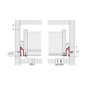 Image de Hettich Coulisse 25 kg pour tiroir en bois (la paire) Longueur 350 mm