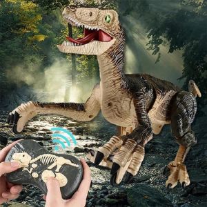 SHOP STORY VELOCIRAPTOR BROWN : Dinosaure Télécommandé avec L ières et Sons