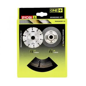 Ryobi 1 disque diamant et 5 disques à tronçonner 115 mm - RAK6AGD115