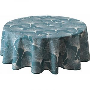 Nappe Anti-taches Biloba bleu - Ronde 160 cm