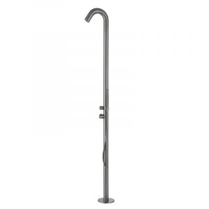 Naturel Douche extérieure de jardin et piscine, acier inoxydable 316, eau chaude et froide, douchette à main, gun metal (Naturel-lHGM)