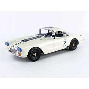 Image de Voiture Miniature de Collection REAL ART REPLICAS 1 18 C VROLET Corvette Cunningham Le Mans 1960 White / Blue RAR18012