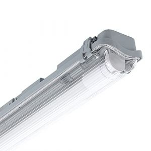 TECHBREY Réglette Étanche IP65 Slim pour Tube LED 60cm Connexion Latérale 660x68x50 mm 600 mm