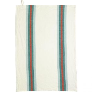 Declikdeco Torchon recycl&eacute; Lave Yuna Vert d'eau/naturel