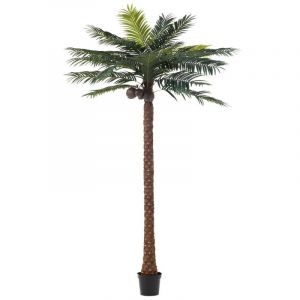 Très grand palmier artificiel et 4 noix de coco 350 cmx190 cmx190 cm Vert