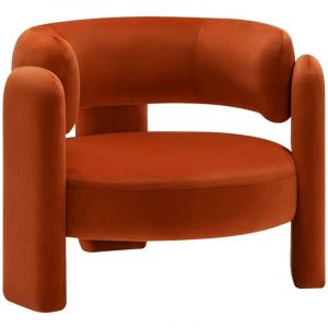 Fauteuil tripode en velours orange