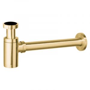 Valaz Siphon de lavabo rond exposé en or brossé