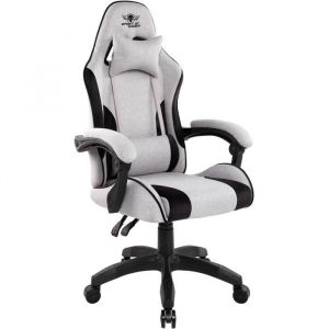 Spirit of Gamer Chaise Gaming - Arena - Tissu 100% polyester - Blanc et Gris - Capacit&eacute; 100kg