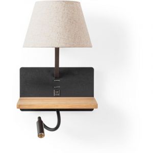 Image de Barcelona led Applique murale de lecture "Artin USB+ USBC" - Avec spot LED - Noir