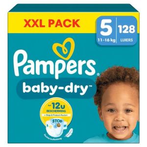Pampers Couches Baby Dry Taille 5 (11-16kg) - 128 pi&egrave;ces