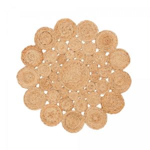 Tapis rond en jute beige 160x160 rond