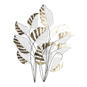 Fijalo - décoration murale métal 77X2,5X103 feuilles métal doré Matériau Couleur multicolore Famille décorations murales Détails