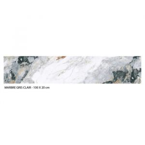 Adhésif mural pour crédence imitation marbre gris Sticker autocollant revêtement fond de hotte cuisine - 100 x 20 cm