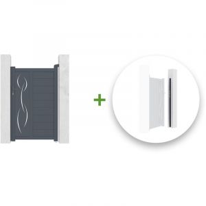 Casanoov - Portillon aluminium life 100x160cm + Kit inversion ouverture