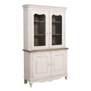 Décoration d'Autrefois Buffet vaisselier 2 portes vitrées bois