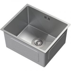 ML-Design Évier de Cuisine en Acier Inoxydable, 34x40 cm, Argenté, avec Vidage et Trop-Plein, Bassin à Encastrer, Rectangulaire, 1 Bac Simple Petit