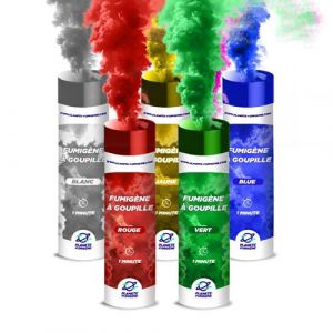 PLANETE FUMIGENE Lot de 5 Fumigènes a Main 1 MINUTE couleur Multicouleur - Déclenchement à Goupille, durée 60 secondes, fumigene couleur à tenir en Main Catégorie F1 -