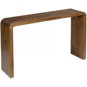 Console exotique bois d'acacia 120 cm noyer - Dana