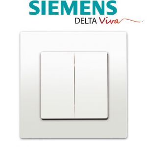Siemens Double Va et Vient Blanc Delta Viva + Plaque Blanc
