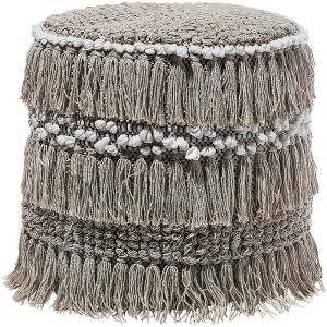 Image de Beliani Pouf beige 43 x 44 cm NOIDA