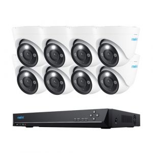 Image de Reolink Kit Vid&eacute;o Surveillance avec 12MP 8X D&ocirc;me Cam&eacute;ra IP PoE et 16CH 4To NVR, D&eacute;tection Personne/V&eacute;hicule, Vision Nocturne 30m avec Audio