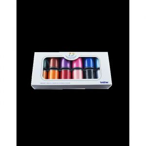Brother Coffret De Fils &Agrave; Broder Ets12n &iquest; 12 Couleurs Brillantes &iquest; Fil Polyester 1000 M