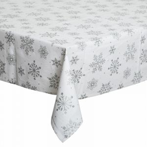 JJA F&eacute;&eacute;rie Lights & Christmas - Nappe flocons de No&euml;l Fantasy - L. 240 x l. 140 cm - Blanc - Fantasy