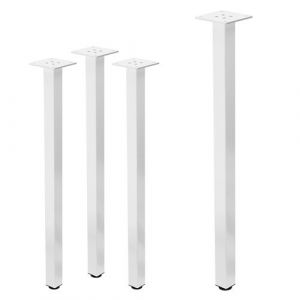 ML-Design Lot de 4 Pieds de Table I-Design 72cm, Blanc Brillant, Industriel, Acier Laqu&eacute;,
