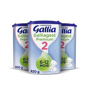 Image de Gallia Laboratoire gest Premium 2 (2&egrave;me &acirc;ge) - Formule &eacute;paissie - Pack de 3 Bo&icirc;tes de 820g