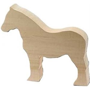 Kids At Work poney animal artisanal junior 15 cm bois brun