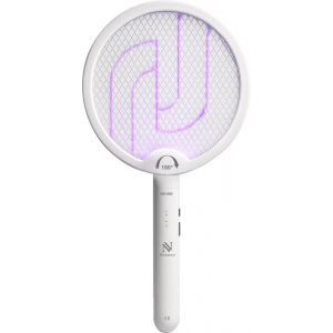 Nuvance Electric Fly Swatter - 180&deg; Swivel Handle - Mosquito Lamp - Usb Rechargeable - Fly Swatter - Mosquito Catcher - Uv - White