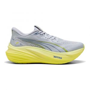 Puma MagMax Nitro 2 Chaussure de running sans stabilisateurs Hommes-gris, jaune lemon, Pointure 45