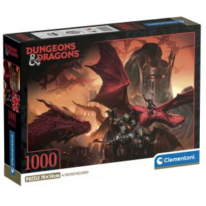 Clementoni Dungeons & Dragons – 1000 pièces – Puzzle, Affiche Incluse, Divertissement pour Adultes, fabriqué en Italie, 39914, Multicolore