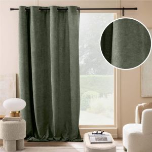 Rideau à œillets WINONA 140 x 260 cm – Bouclette unie – Coloris Cèdre