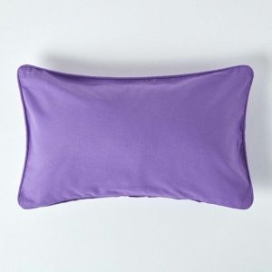 Homescapes - Housse de coussin Uni Violet, 30 x 50 cm - Violet