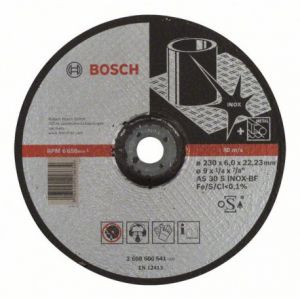 Bosch Meule EXPERT &agrave; &eacute;barder &agrave; moyeu d&eacute;port&eacute; Sp&eacute;cial Inox 230X6.0 MM - 2608600541