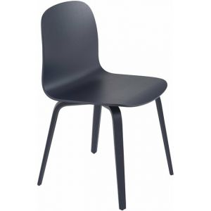 Muuto Chaise Visu / Pieds bois bleu nuit en bois