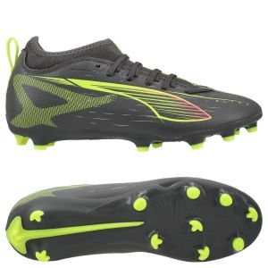 Puma Ultra 5 Match FG/AG JR Chaussure de Football, Matte Aged Silver-Yellow Alert Aged Silver, 30 EU