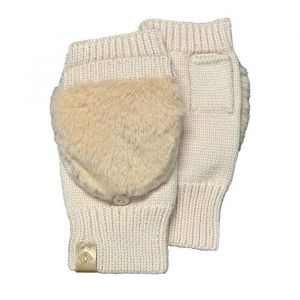 Isotoner Gants Mitaines femme fourrure Beige