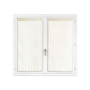 Les Ateliers du Linge 2 Rideaux - Rideau intérieur - Rideau décoration - Rideau Salon ou Chambre - Rideau Voilage - 100% Polyester - Ecru - 60 x 160 - Borsa