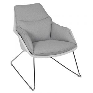 Image de Fauteuil en Tissu Design "Mora" 93cm Gris Prix