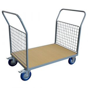 Chariot plateau bois WPG25D 250kg avec 2 dossiers grillagés grand Stockman