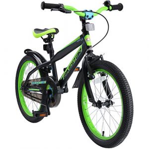 BIKESTAR Vélo Enfant pour Garcons et Filles de 5-7 Ans | Bicyclette Enfant 18 Pouces VTT avec Freins | Noir & Vert