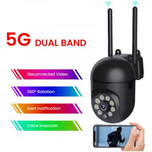 Camera de Surveillance Exterieure ip WiFi 2.4 + 5G hd 1080P Zoom x4 Suivi Humain Vision Nocturne Couleur