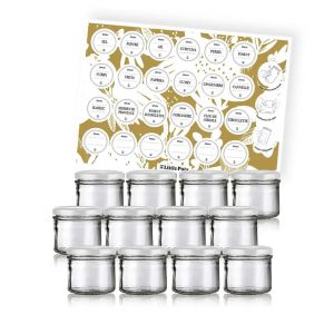 Pack pots à épices et étiquettes épices couvercles blanc